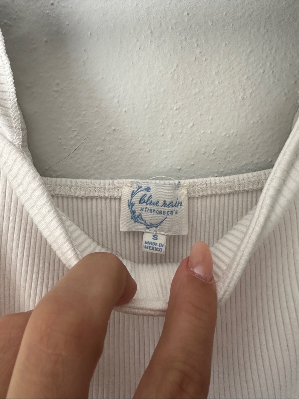 Francesca's Collections Ivory Ribbed Ruffle-strap Bodysuit - Picture 3 of 4